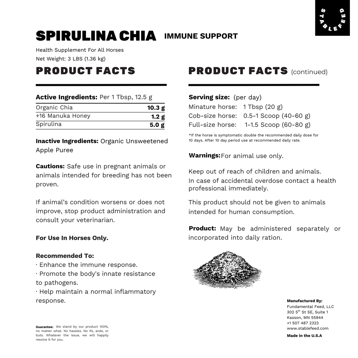 Spirulina | Immune Support Supplement for Horses | StableFeed