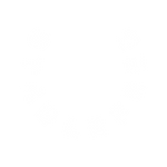 StableFeed text shaped into a horse shoe in white