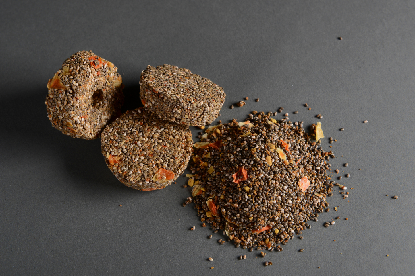 The carrot biscuit and loose chia products. 