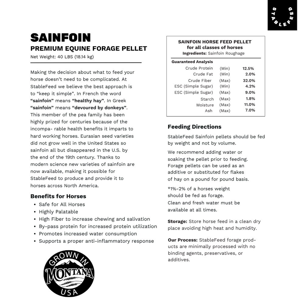 Sainfoin Forage Pellet