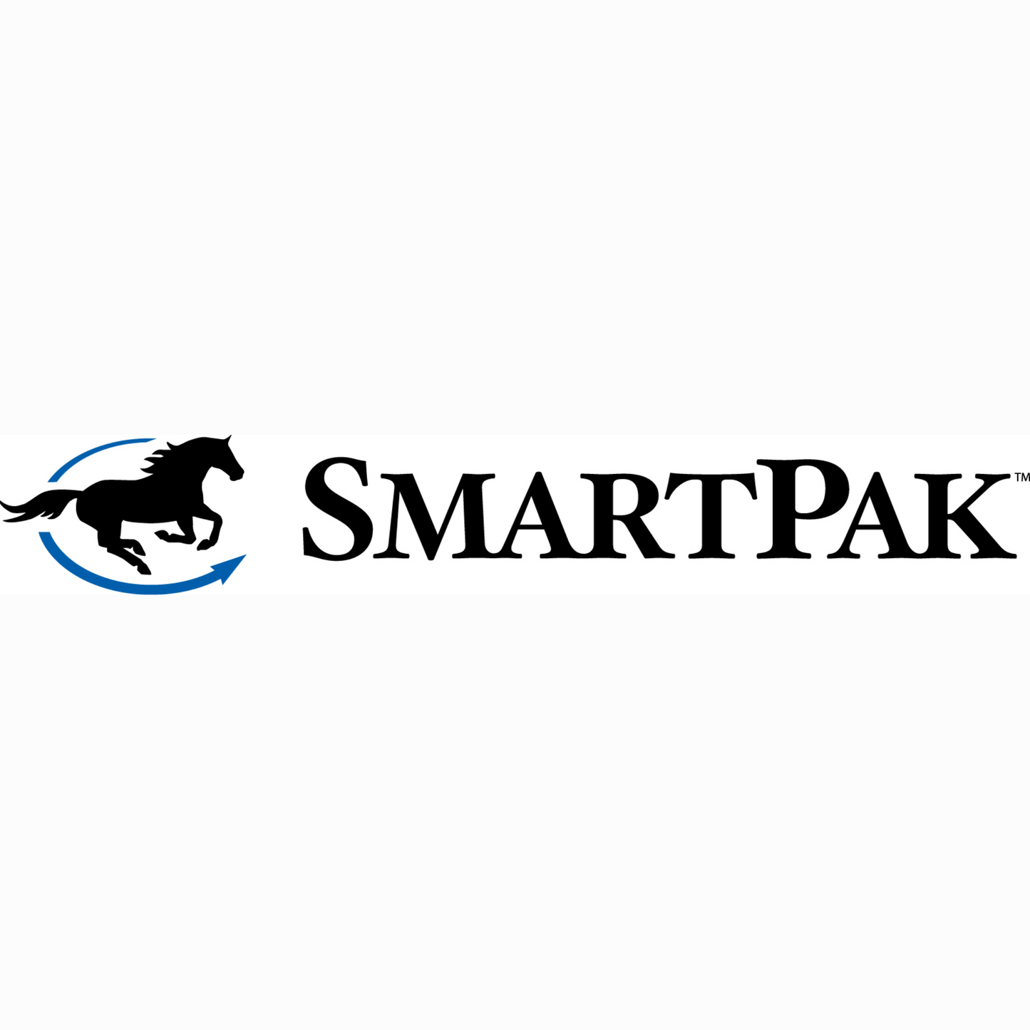 Smartpak written in text with a running horse next to it.